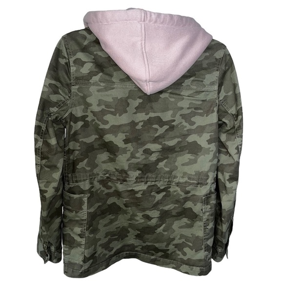 Caslon Camo Green Utility Jacket XS Pink Detachable Hood - Picture 4 of 14